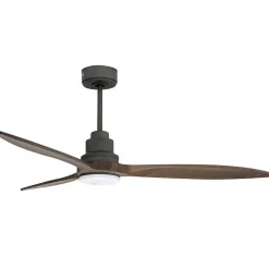 Tenerife - Un ventilateur et un Super destratificateur DC 132 cm Gris basalte pales en bois sombre Lumière Led 25 à 35 m²