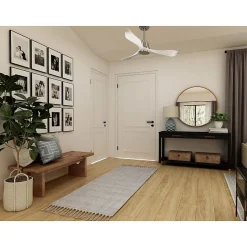 Tenerife de KlassFan - Super destratificateur et ventilateur DC 132 cm Chrome pales blanche sans Lumière idéal pour 25 à 35 m²