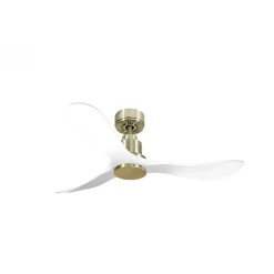 Tenerife de KlassFan - Super destratificateur et ventilateur DC 132 cm Laiton pales blanche sans Lumière idéal pour 25 à 35 m²