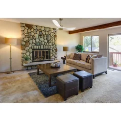 Tenerife de KlassFan - Super destratificateur et ventilateur DC 132 cm Laiton pales blanche sans Lumière idéal pour 25 à 35 m²