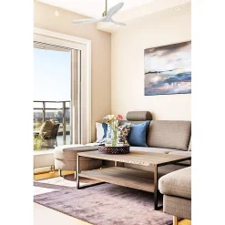 Tenerife de KlassFan - Super destratificateur et ventilateur DC 132 cm Laiton pales bois blanc sans Lumière 25 à 40 m²