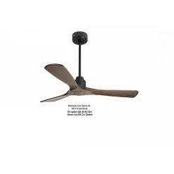 Tenerife de KlassFan - Super destratificateur et ventilateur DC 132 cm Gris basalte pales bois sombre sans Lumière 25 à 40 m²