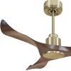 Tenerife de KlassFan - Super destratificateur et ventilateur DC 106 cm Laiton pales marron sans Lumière 10 à 20 m²