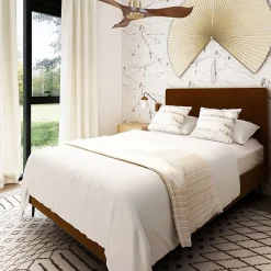 Tenerife de KlassFan - Super destratificateur et ventilateur DC 106 cm Laiton pales marron sans Lumière 10 à 20 m²