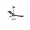 Tenerife de KlassFan - Super destratificateur et ventilateur DC 132 cm Chrome pales bois noir sans Lumière idéal 25 à 40 m²