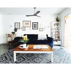 Tenerife de KlassFan - Super destratificateur et ventilateur DC 132 cm Chrome pales bois noir sans Lumière idéal 25 à 40 m²