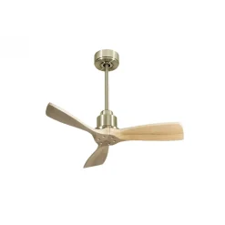 Tenerife de KlassFan - Super destratificateur et ventilateur DC 106 cm Laiton pales bois clair sans Lumière idéal 15 à 20 m²