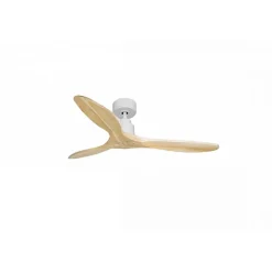 Tenerife de KlassFan - Super destratificateur et ventilateur DC 132 cm Blanc pales bois clair sans Lumière 25 à 40 m²