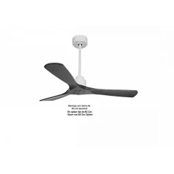 Tenerife de KlassFan - Super destratificateur et ventilateur DC 132 cm Blanc pales bois noir sans Lumière 25 à 40 m²