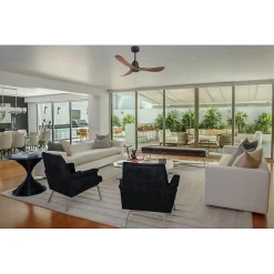 Tenerife de KlassFan - Super destratificateur et ventilateur DC 132 cm Gris basalte pales marrons sans Lumière idéal 25 à 35 m²