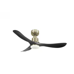 Tenerife de KlassFan-Super destratificateur et ventilateur DC 132 cm Laiton pales graphite Lumière dimmable 25 à 35 m²