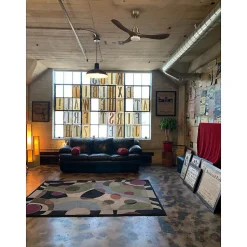 Tenerife de KlassFan-Super destratificateur et ventilateur DC 132 cm Laiton pales graphite Lumière dimmable 25 à 35 m²