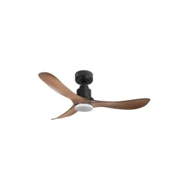 Tenerife de KlassFan-Super destratificateur et ventilateur DC 132 cm Gris basalte pales marrons Lumière dimmable 25 à 35 m²