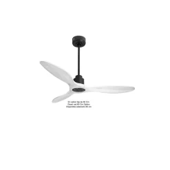 Tenerife Ring - Super destratificateur et ventilateur DC 132 cm Gris basalte pales bois blanc sans Lumière 25 à 35 m²