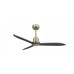 Tenerife Ring - Super destratificateur et ventilateur DC 132 cm Laiton pales bois noir sans Lumière 25 à 35 m²