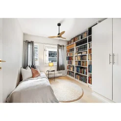 Tenerife Ring - Super destratificateur et ventilateur DC 106 cm noir pales bois clair idéal 10 à 20 m²