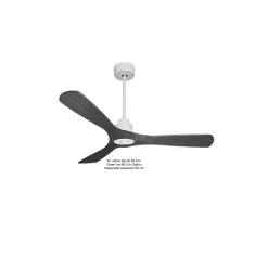 Tenerife Ring - Super destratificateur et ventilateur DC 132 cm Blanc pales bois noir sans Lumière 25 à 35 m²