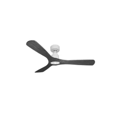 Tenerife Ring - Super destratificateur et ventilateur DC 132 cm Blanc pales bois noir sans Lumière 25 à 35 m²