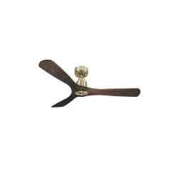 Tenerife Ring - Super destratificateur et ventilateur DC 132 cm Laiton pales bois sombre sans Lumière 25 à 35 m²