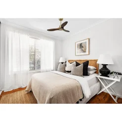 Tenerife Ring - Super destratificateur et ventilateur DC 106 cm laiton pales bois sombre idéal 10 à 20 m²