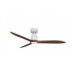 Tenerife Ring - Super destratificateur et ventilateur DC 132 cm Blanc pales bois sombre sans Lumière 25 à 35 m²