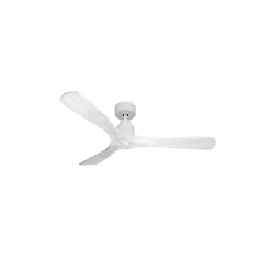 Tenerife Ring - Super destratificateur et ventilateur DC 132 cm Blanc pales bois blanc sans Lumière 25 à 35 m²