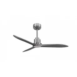 Tenerife Ring - Super destratificateur et ventilateur DC 132 cm Chrome pales bois gris sans Lumière 25 à 35 m²