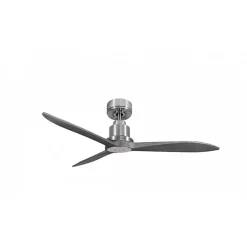 Tenerife Ring - Super destratificateur et ventilateur DC 132 cm Chrome pales bois gris sans Lumière 25 à 35 m²
