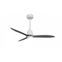 Tenerife Ring - Super destratificateur et ventilateur DC 132 cm Blanc pales bois gris sans Lumière 25 à 35 m²