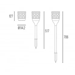 Torche Solaire LED Effet Flamme Éclairage Décoratif Autonome IP65