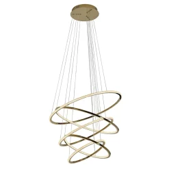 Très grande suspension 5 anneaux dorés - Tina