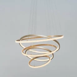 Très grande suspension 5 anneaux dorés - Tina