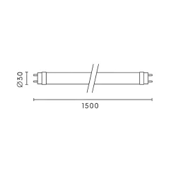 Tube LED T8 G13 150cm 22W - Alimenté 1 Côté - Blanc Neutre 4000K - 5500K - SILAMP