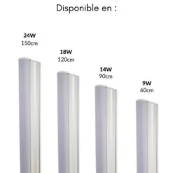 Tube néon LED 60cm T5 9W (Pack de 10) - Blanc Chaud 2300K - 3500K - SILAMP