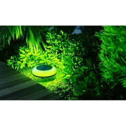 Twist - Lampe solaire d'extérieur LED 1W avec piquet 2700 K/RGB, IP54, angle 180, classe III, ABS noir - Beneito Faure