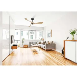 Twist , Ventilateur déstratificateur d'air, pales bois clair 132 Cm, moteur noir sans lumière