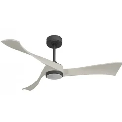 Twist, Ventilateur déstratificateur d'air, pales bois laquées blanches 132 Cm, moteur noir, avec point lumineux LED.