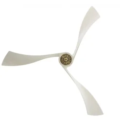 Twist, Ventilateur déstratificateur d'air, pales bois blanc 166 Cm Moteur Laiton , sans lumière