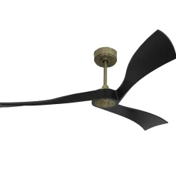 Twist, Ventilateur déstratificateur d'air, pales bois noir 166 Cm Moteur Laiton , sans lumière