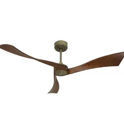Twist, Ventilateur déstratificateur d'air, pales bois sombre 166 Cm Moteur Laiton , sans lumière