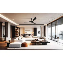 Twist, Ventilateur déstratificateur d'air, pales bois noir166 Cm Moteur noir, sans lumière