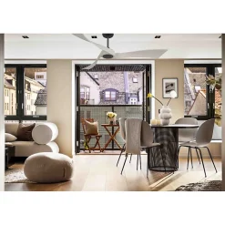 Twist, Ventilateur déstratificateur d'air, pales bois blanc 166 Cm Moteur noir, sans lumière