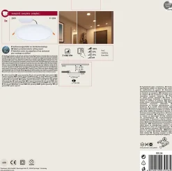 VariFit Panneau encastré LED 3-Step-Dim Areo IP44 rond 230mm 16W 1400lm 4000K Blanc gradable