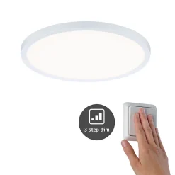 VariFit Panneau encastré LED 3-Step-Dim Areo IP44 rond 230mm 16W 1400lm 4000K Blanc gradable