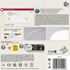 VariFit Panneau encastré LED Veluna Edge IP44 rond 160mm 12W 1100lm 3000K Blanc