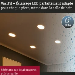 VariFit Panneau encastré LED Dim to Warm Areo IP44 rond 175mm 13W 1200lm 3 Step Dim to warm Blanc dépoli gradable