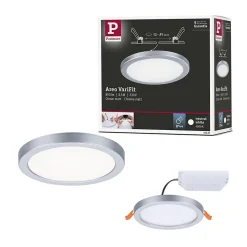 VariFit Panneau encastré LED Areo IP44 rond 118mm 6,5W 500lm 4000K Chrome mat
