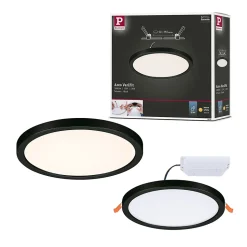 VariFit Panneau encastré LED Areo IP44 rond 175mm 13W 1300lm 3000K Noir