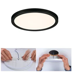 VariFit Panneau encastré LED Areo IP44 rond 175mm 13W 1300lm 3000K Noir