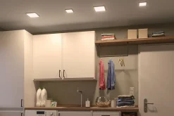 VariFit Panneau encastré LED Dim to Warm Areo IP44 carré 175x175mm 13W 1200lm 3000K Blanc